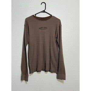 Vintage Men’s KAVU Thermal Waffle Knit LS Shirt Brown Made in USA Size Medium